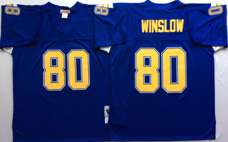 Men NFL Los Angeles Chargers 80 Winslow purple Mitchell Ness jerseys